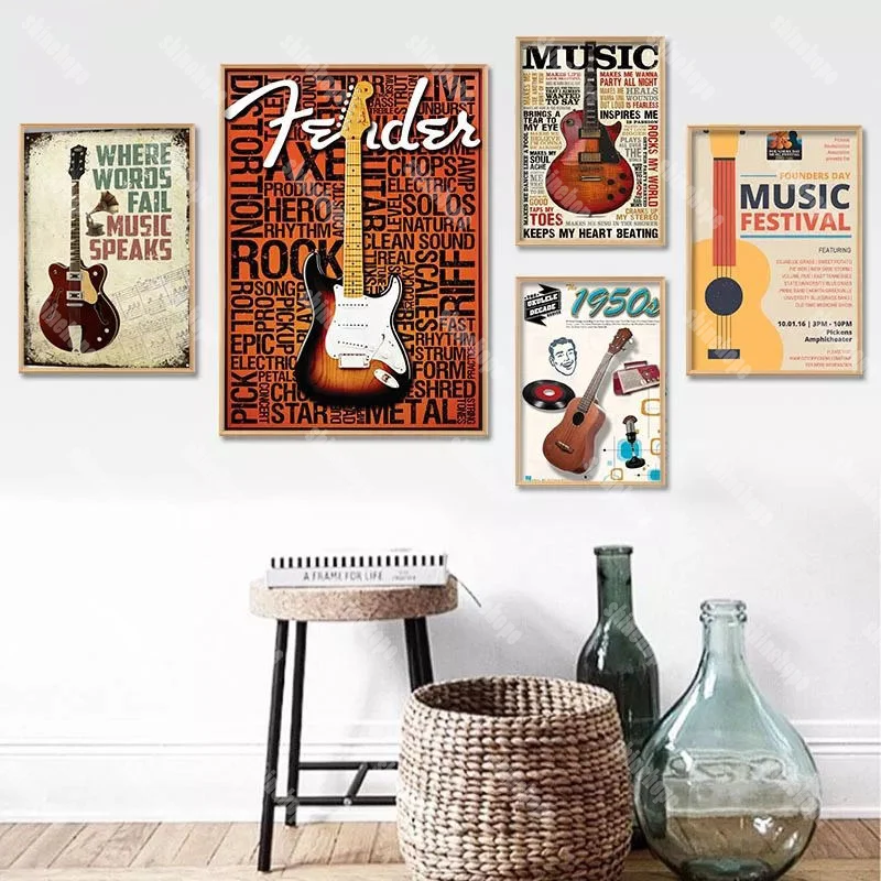 Painting Music Decoration Guitar Wall Decoration Guitar Wall
