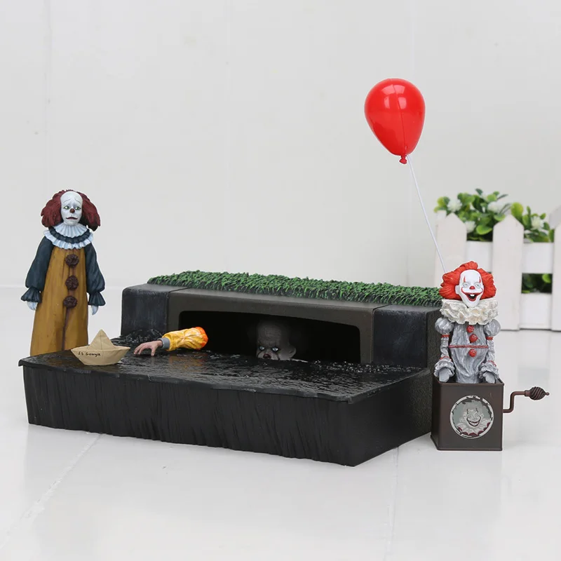 18 см NECA Pennywise 1990 Стивен Кинг это Pennywise Джокер клоун neca Хищник Джокер фигурка игрушки куклы - Цвет: sewer nobox