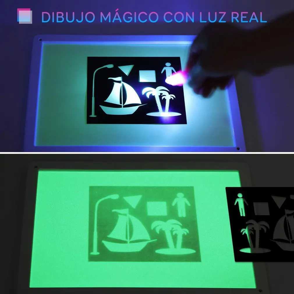 Световой 3d чертежная доска с светильник-веселые флуоресцентный развивающая игрушка для рисования граффити доска для рисования для детей