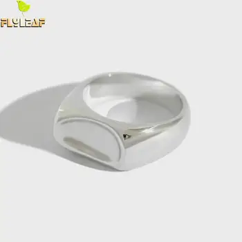 

925 Sterling Silver Smooth Style Groove Open Rings For Women Original Handmade Lady Student Party Fine Jewelry Flyleaf