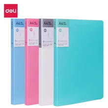 Deli Серия ярких цветов A4, один крепкий зажим+ сумка-вкладыш, жесткая папка для файлов, офисные принадлежности, 5055, синий, красный, органайзер для документов