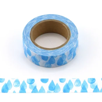 

10PCS/lot Decorative Blue Water Drops Washi Tapes for Planner Scrapbooking Bullet journal Adhesive Masking Tapes Wholesale