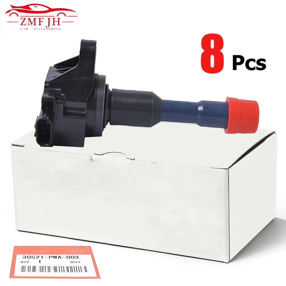 

30520-PWA-003 30521-PWA-003 610-58665 UF-374 5C1405 8PCS Front & Rear Ignition Coil For 2003-2011 Honda Civic Hybrid 1.3L