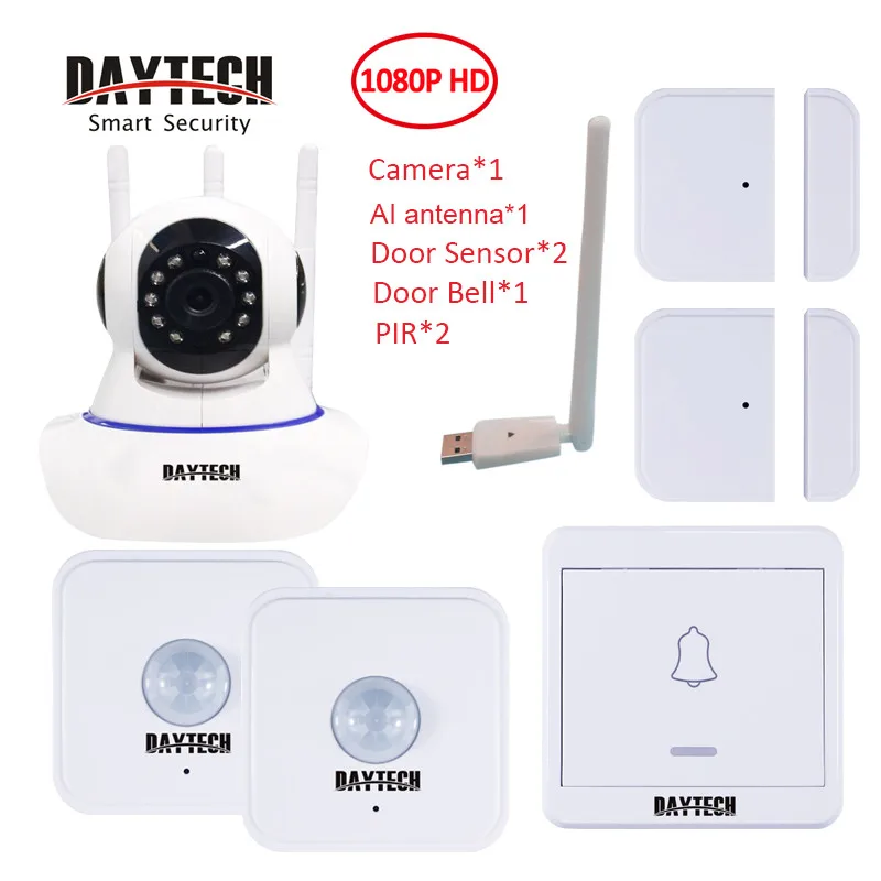 DAYETCH домашней безопасности CCTV gsm, для самостоятельной сборки сигнализация с IP камерой WiFi двухстороннее аудио 1080P Приложение iOS Android - Цвет: 8826 Kit2