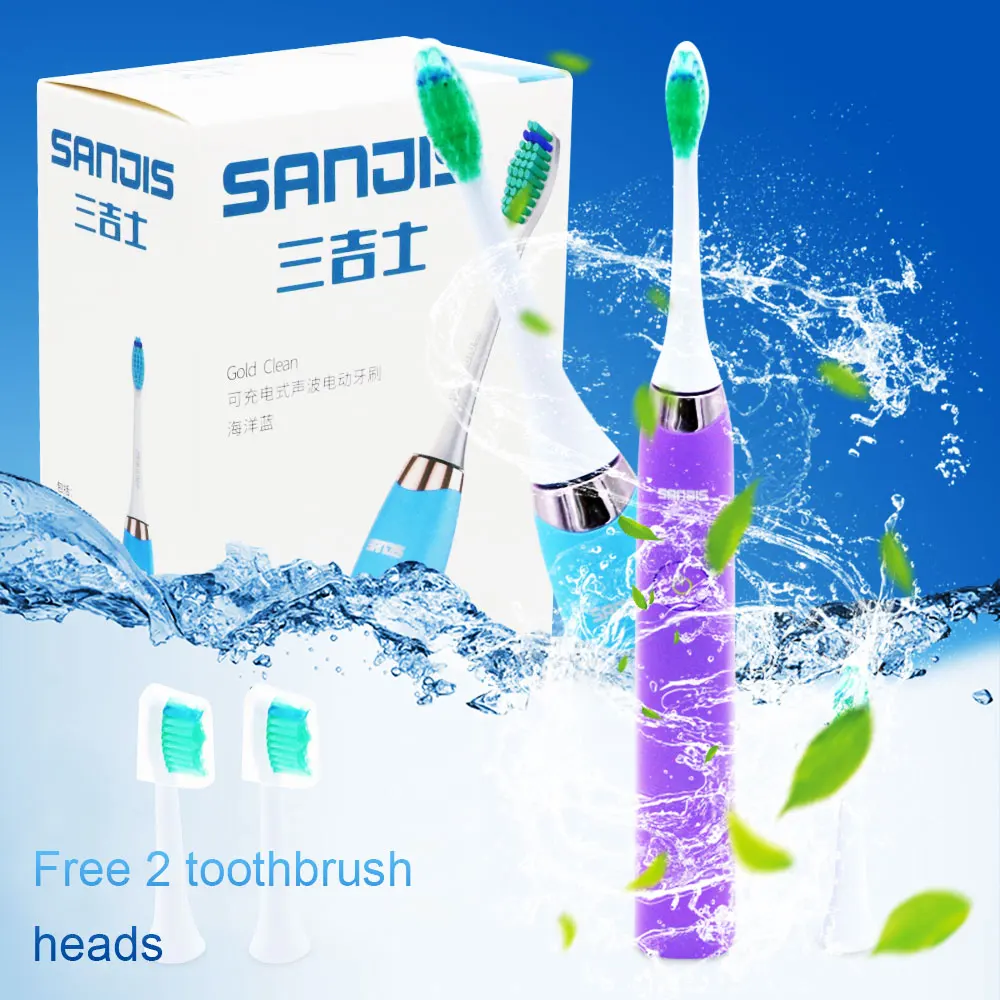 

Electric Toothbrush Sonic Wave Rechargeable Top Quality Smart Chip Toothbrush Head Replaceable Whitening Health Adult Waterproof