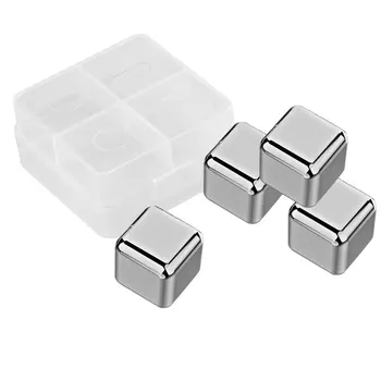

Stainless Steel Chilling Reusable Ice Cubes for Whiskey Wine Rocks Coolers Chill Your Drinks without Dilution Pack of 4