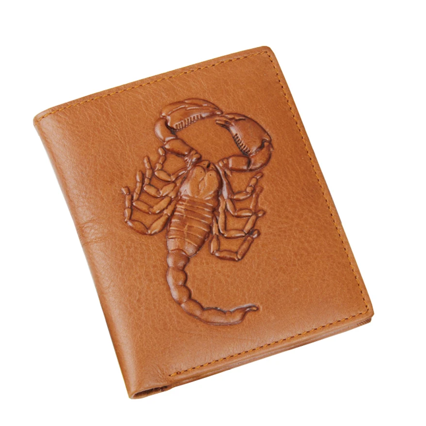 Male Purse Wallet Embossed Vintage Genuine-Leather Luxury Scorpion Totem Men Dollar-Price