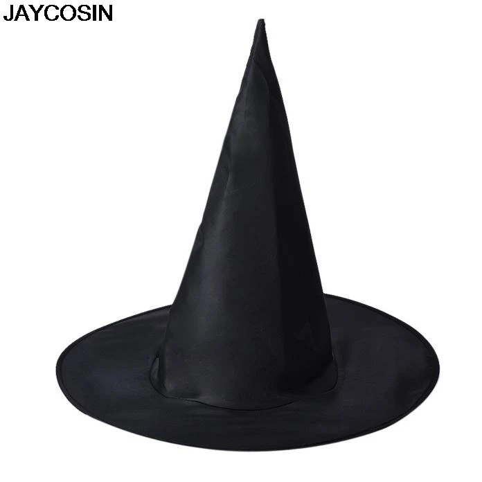 JAYCOSIN, 6 шт., шляпа ведьмы на Хэллоуин, костюм, реквизит, широкая надежная, для взрослых женщин, черная шляпа ведьмы для Хэллоуина, аксессуары для костюма 9828