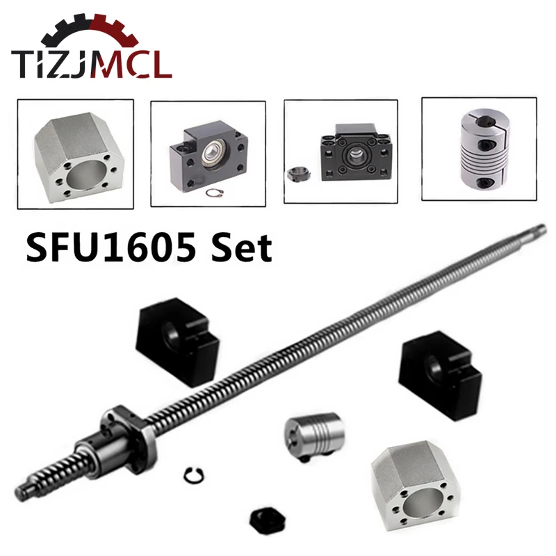 Anti-Backlash Ball Screw Kit SFU1605 250mm With BK/BF12 Supports & Coupler - For CNC, Robotics, DIY Machines