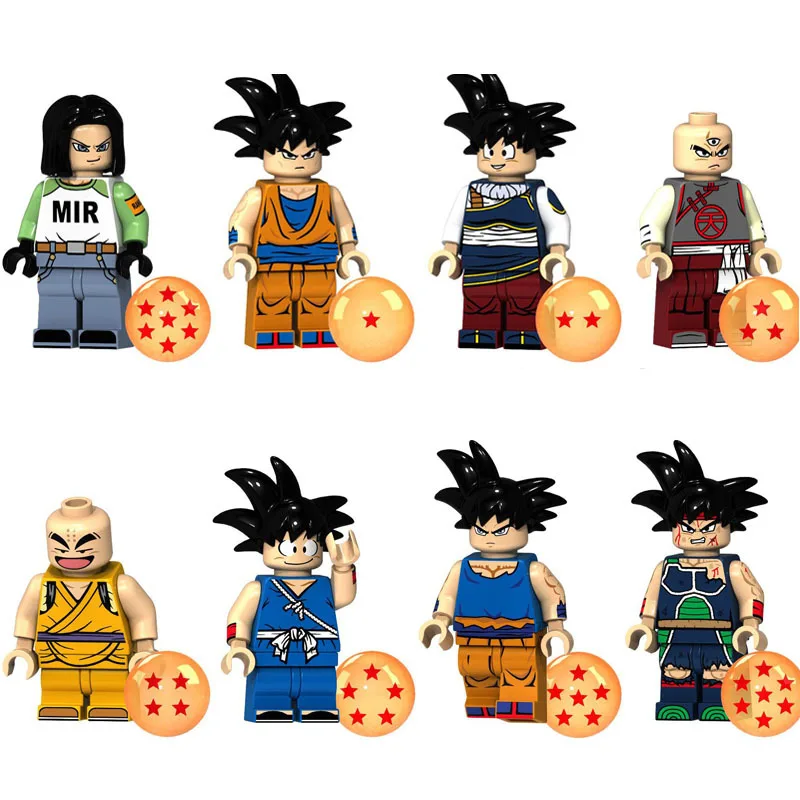 

8pcs/set Hot Dragon Ball Z Goku Super SaiYanVegeta Gohan Compatible LegoINGly Minifigured Building Blocks Bricks Toy for Kids