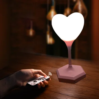 

Recording/Remote Control LED Night Light Heart Silicone Table Reading Decoration Lamp USB Charging Bedroom Gift Children