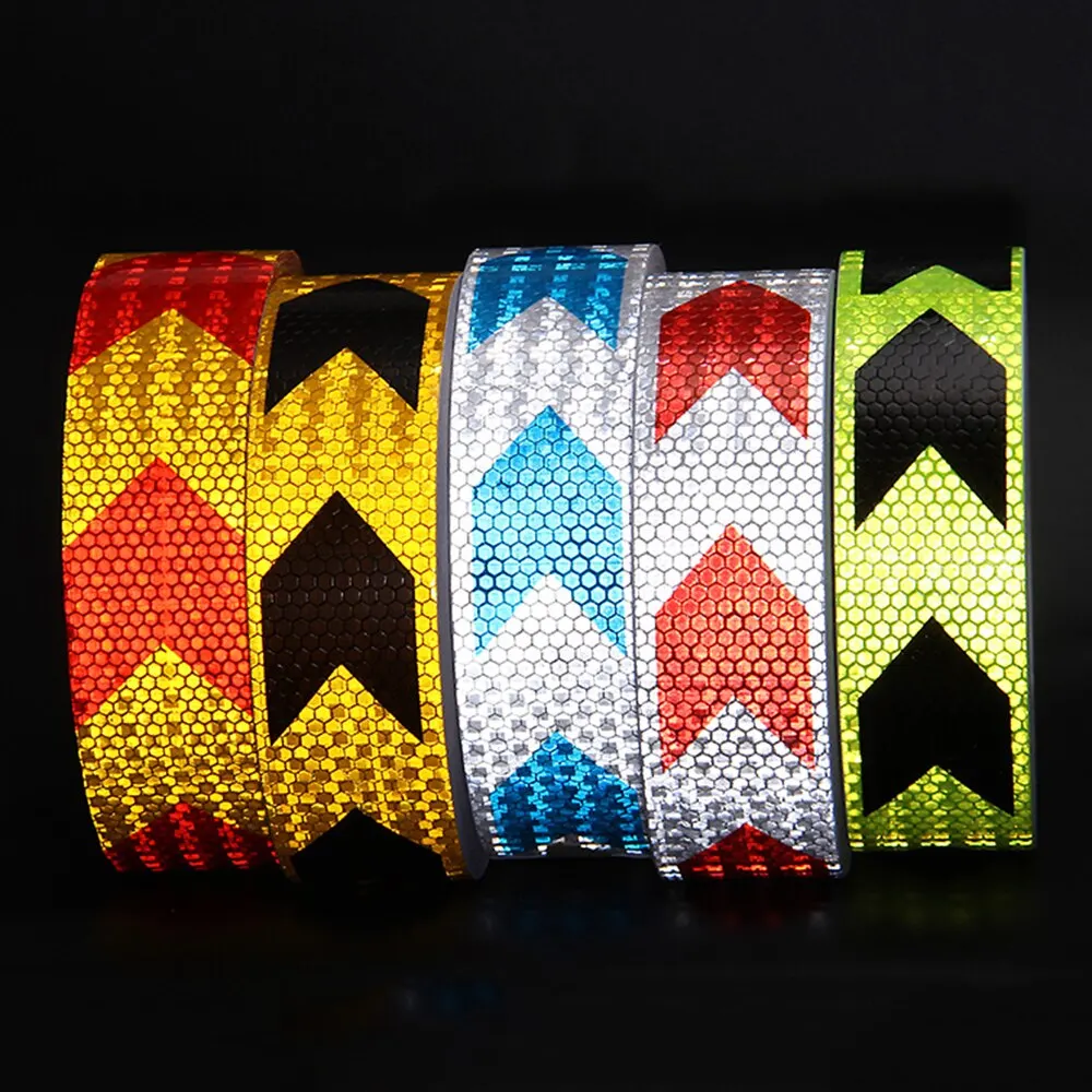

300*5cm Arrow Safety Warning Conspicuity Reflective Tape Strip Sticker Fluorescent MTB for Automobiles Motorcycle Car-Styling