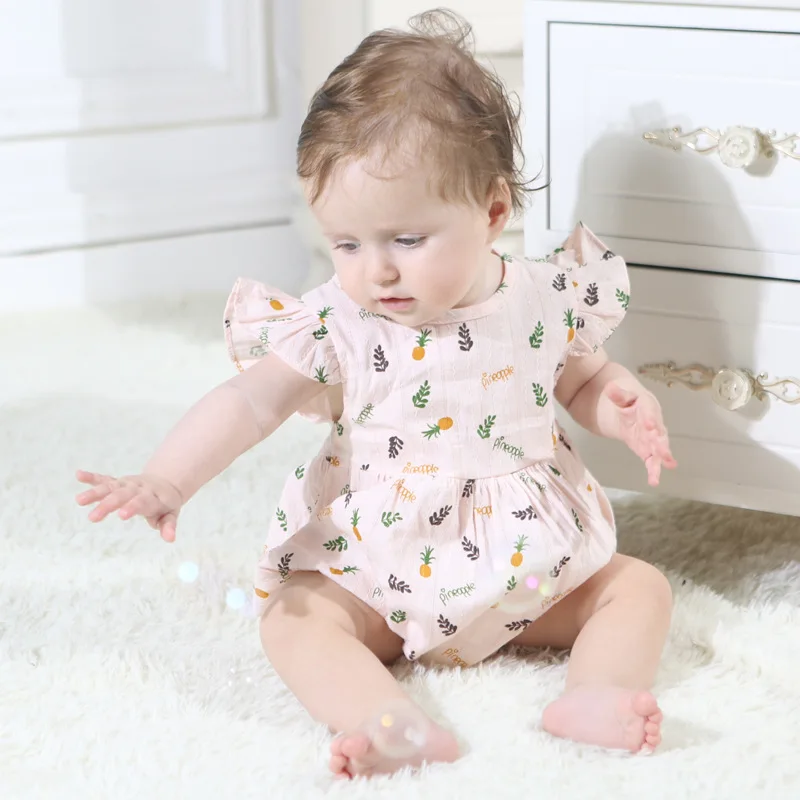 Шапочка с рукавами крылышками для маленьких девочек принтом ананаса Одежда