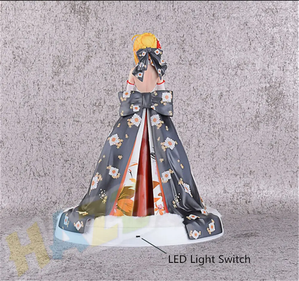 Fate/Stay Night Saber кимоно платье светодиодный светильник база ПВХ фигурка игрушки коллекция аниме фигурка игрушка детский подарок в коробке