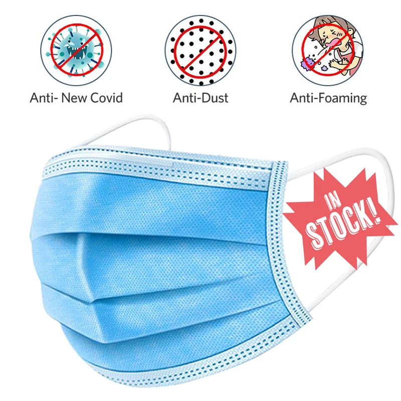 

50pcs Anti-virus Mask Profession 3 Layers Mask Anti Influenza Breathing Masks N95 Anti Virus Anti-foaming Mask