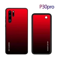 Градиентный чехол для зарядного устройства из закаленного стекла для huawei P30 Pro mate 20Pro, беспроводной магнитный чехол с аккумулятором