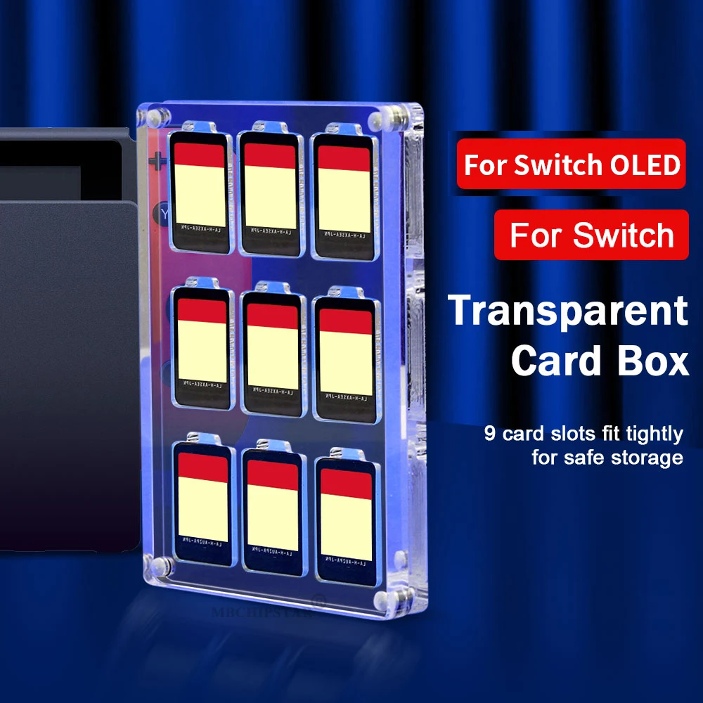 For Switch Oled Game Card Case Acrylic Transparent Hard Cover