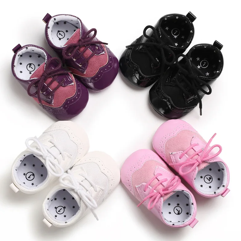 

Newly Lovely Casual Fashion Toddler Baby Girls Boys Shoes Soft Sole Crib Shoes Solid Cross-tied Lace-Up Shoesl0-18M