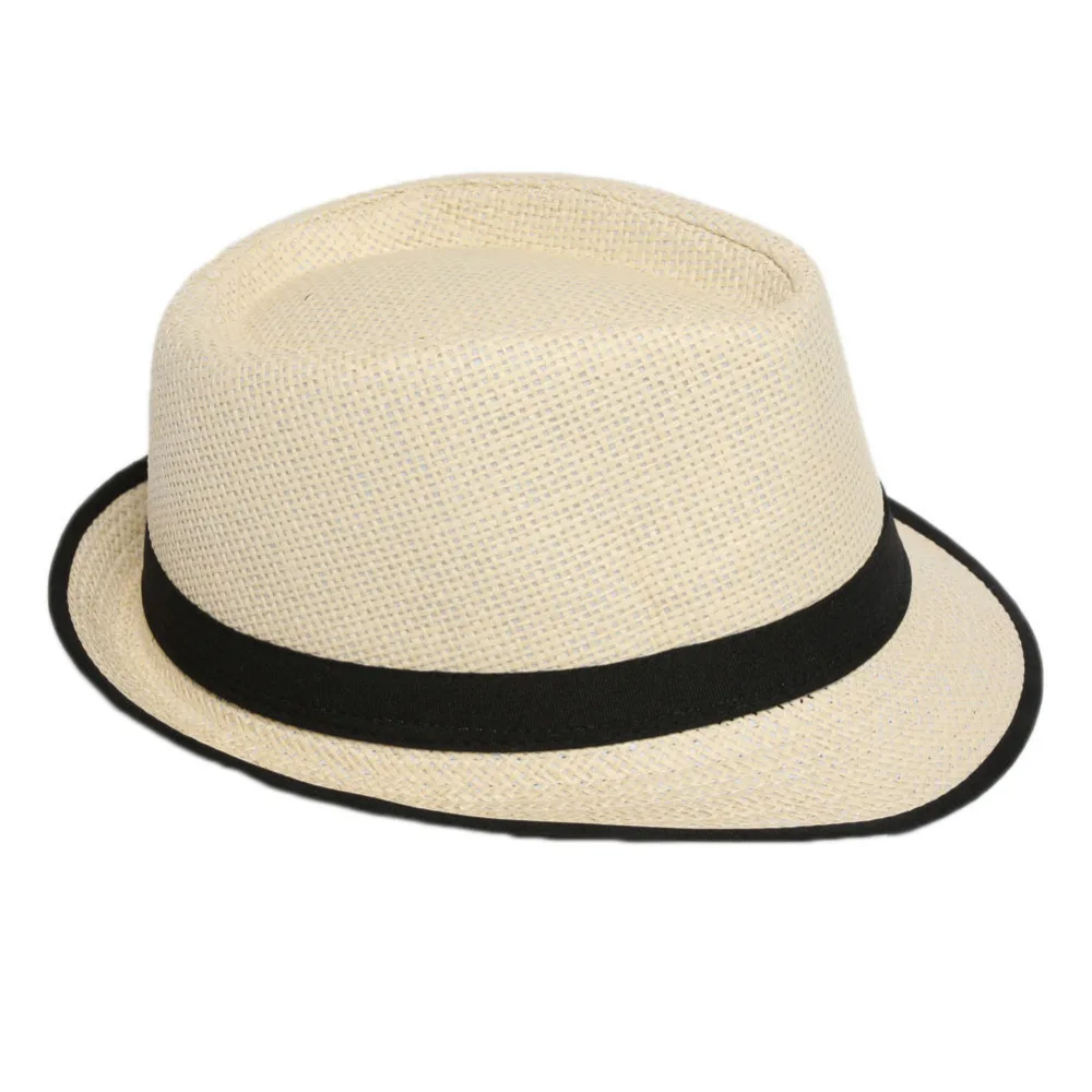 Summer New Style Fluorescent Edging Jazz Hat Men's Straw Hats Women's Beach Cap