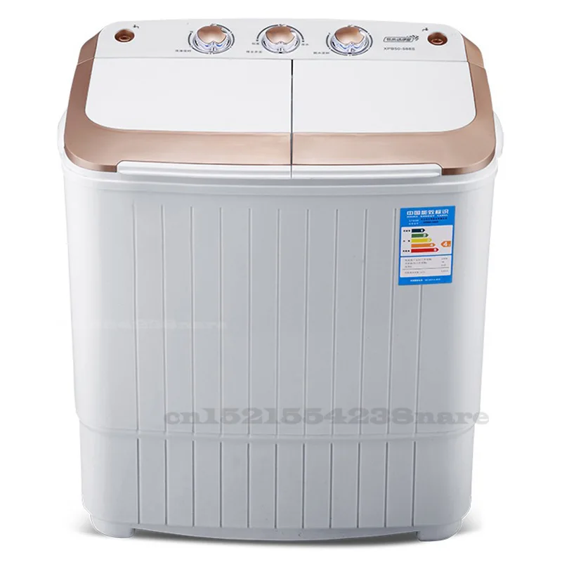 5KG Double Barrel Wave Wheel Washing Machine Household Dehydrated Spin