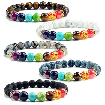 Natural Stone Beads Bracelets for Women Men Chakra Stones Bracelets Indian Yoga Braclets Women’s Healthy Stone Beads Jewelry