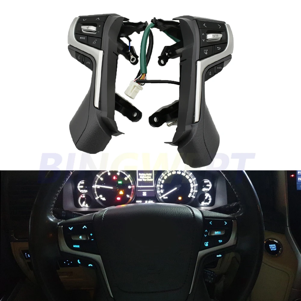 Black Multifunction Steering Wheel Control Switch for Toyota Land Cruiser Prado 84250 0N160