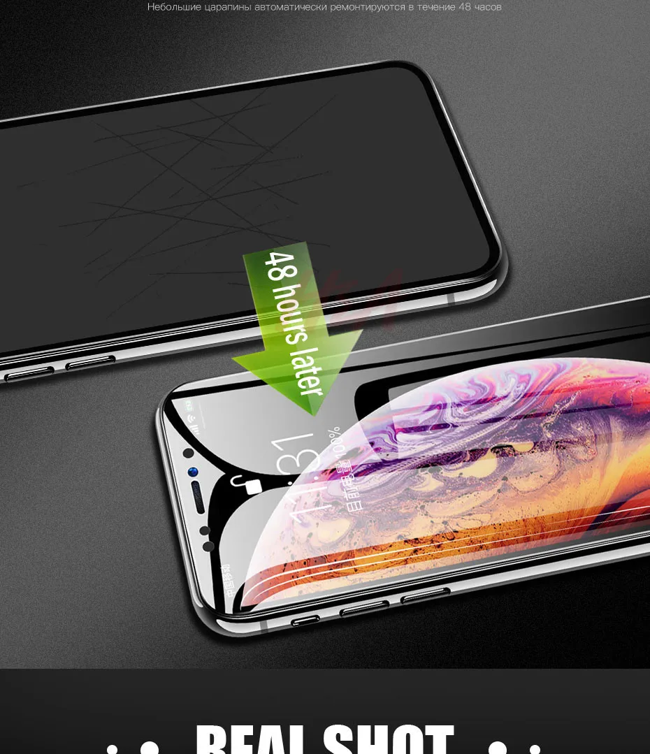 2 шт. Защитная пленка для экрана для iPhone 6 6s 7 8 Plus X Гидрогелевая пленка для iPhone XR XS 11 Pro Max мягкая защитная пленка не стекло