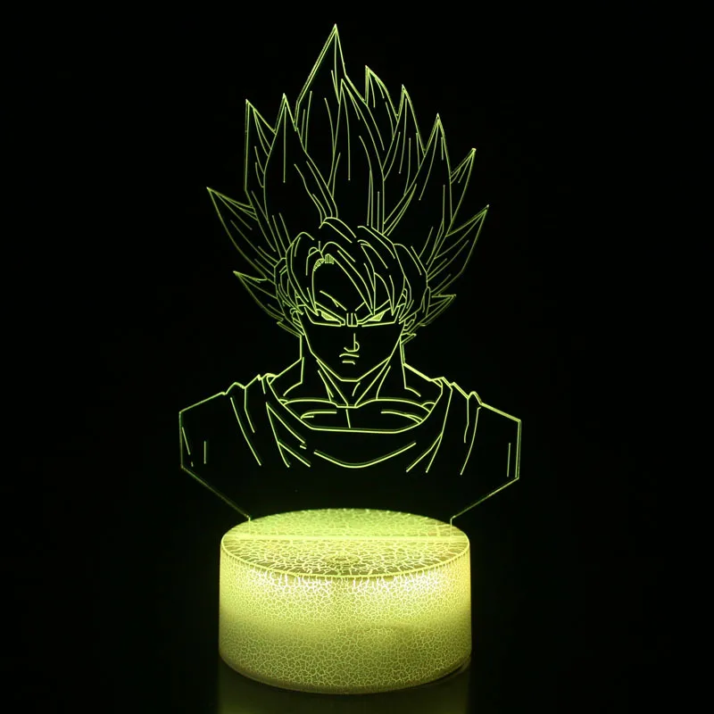 dinosaur light Dragon Ball Z Son Goku Anime 3D Night Lights Broly Vegeta Lighting DBZ Led Gohan Color Changing Lamp Visual Desk Lampara Figma red night light