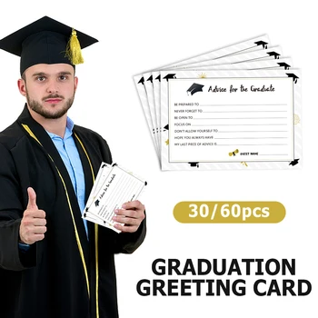 

30/60Pcs Graduation Greeting Card Notebook Multipurpose Stationery Envelope Template Set Template Ruler Diary Postcard
