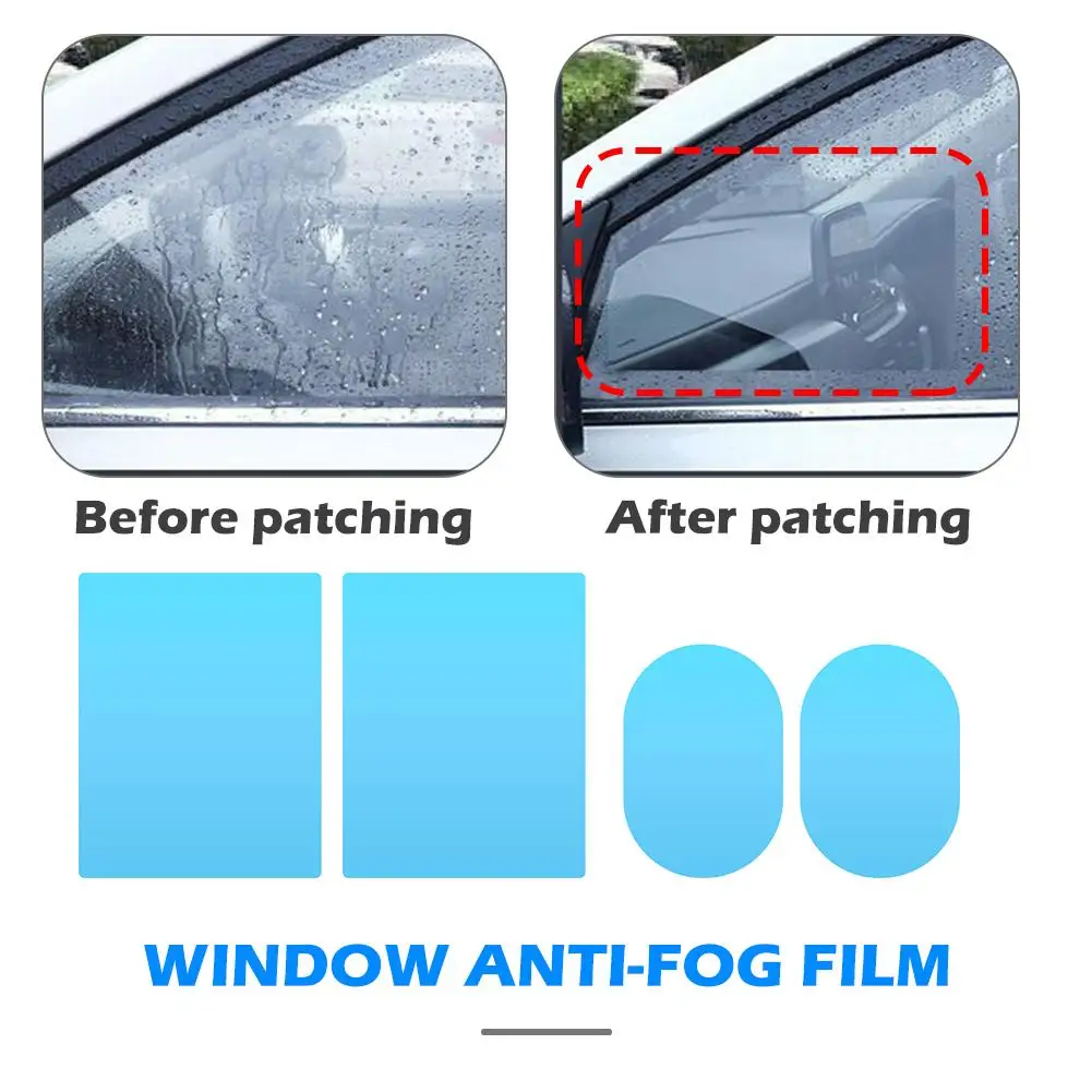4 PCS Car Rearview Mirror Protective Film HD Clear Waterproof Anti-Fog Side Mirror Film Widow Rainproof Accessories Stickers for Universal Cars 