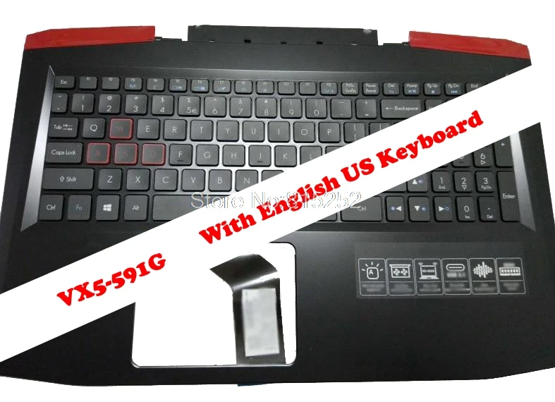 Упор для рук и Клавиатура США ACER Predator Helios серии 300 PH317 51 Новинка 95% VX15 VX5 591G 6B. GM1N2.001