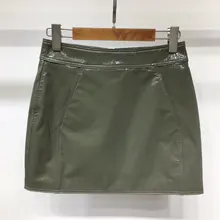 Новые женские модные сексуальные одноцветные темпераментные кожаные юбки 1101