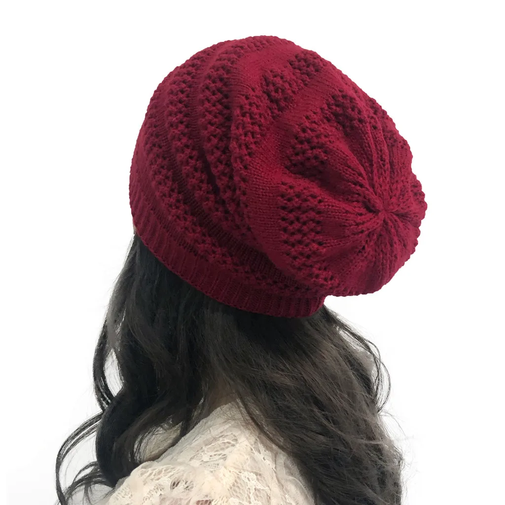 Женская модная уличная Однотонная вязанная крючком шапка-бини, шапка бини czapka zimowa, шапки, зимние шапки, шапка женска