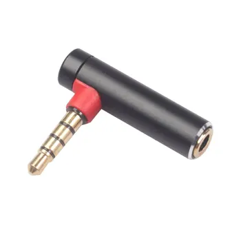 

90 Degree Right Angled 3.5mm Male To Female Audio Converter Adapter Connector L Type Stereo Earphone Microphone Jack Plug