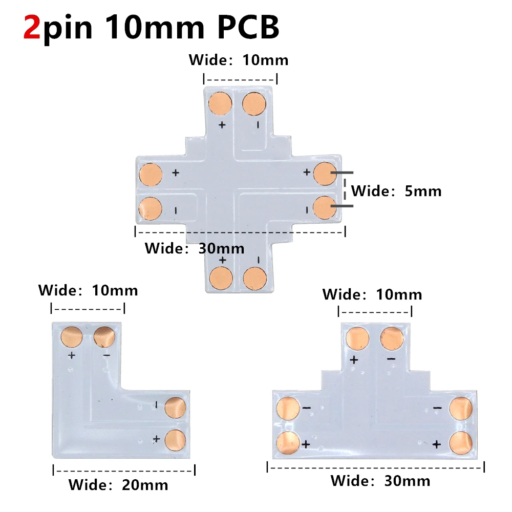 2pin/3pin/4pin/5pin угловой разъем 8 мм/10 мм/12 мм T/L/X PCB форма паяный соединитель для WS2812 WS2811 пикселей светодиодные полосы света