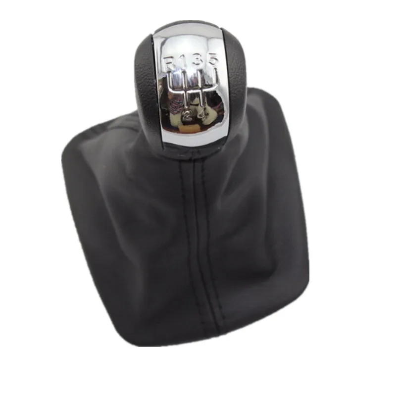 5 Speed For Skoda Octavia 2 A5 Car Gear Shift Knob With Black Leather