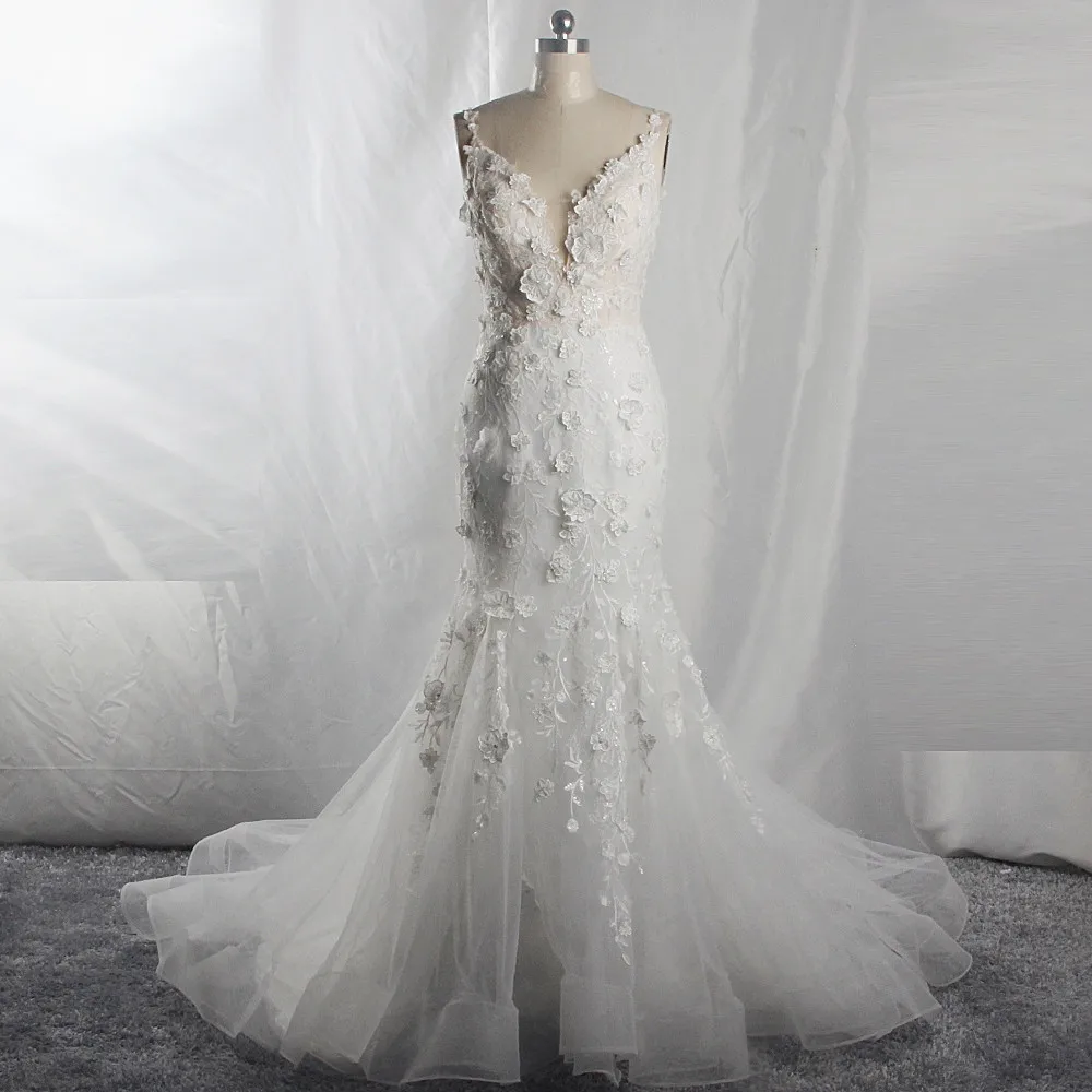 RSW1718 реальные фотографии Yiaibridal 3D Цветы светильник вес Свадебные платья Русалка