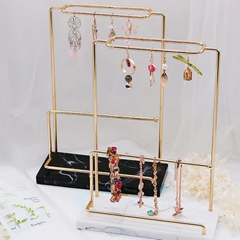 

Marbling Resin Retro Nordic Jewelry Organizer Rack Display Earrings Stand Vintage Earring Holder, Accessory Storage Box and Disp