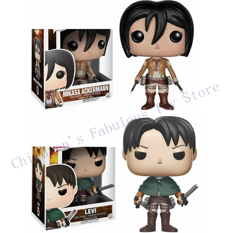 FUNKO POP новейший аниме Атака Титанов Леви #235 Mikasa Ackermann #21 Виниловая фигурка Модель
