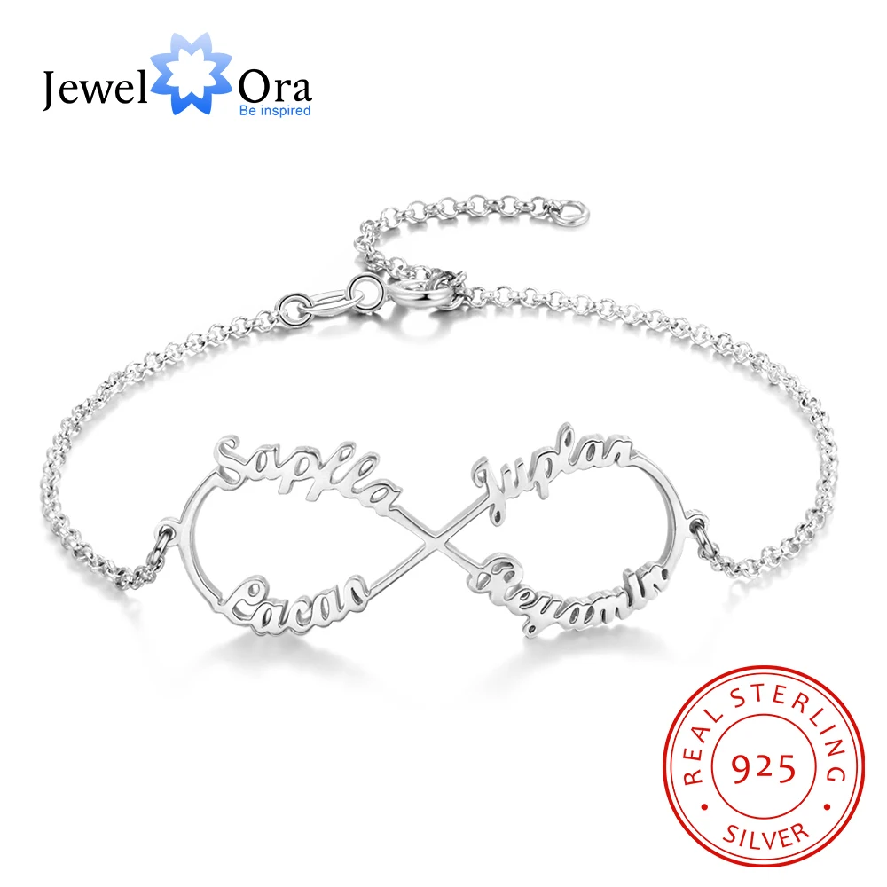 

Personalized Infinity Name Bracelets for Women 4 Names Adjustable Bracelets & Bangles Customized Sister Gift (JewelOra BA102551)