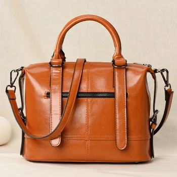 

2020 New Women's Handbags Fashion Wild Women's Bags Oil Wax Leather Shoulder Messenger Bag