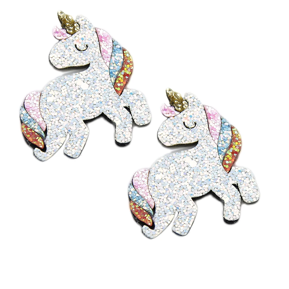 David accessories 10 шт. Единорог Блестящий патч для Костюмы шитья, DIY Детские Волосы для девочек зажим аксессуары на голову, 10Yc6745
