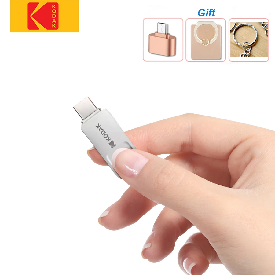 Kodak USB Flash Drive K223C 64GB Mini Type C OTG Dual Pendrive 128GB 32GB Metal U-disk for smartphone PC desktop laptop macbook |