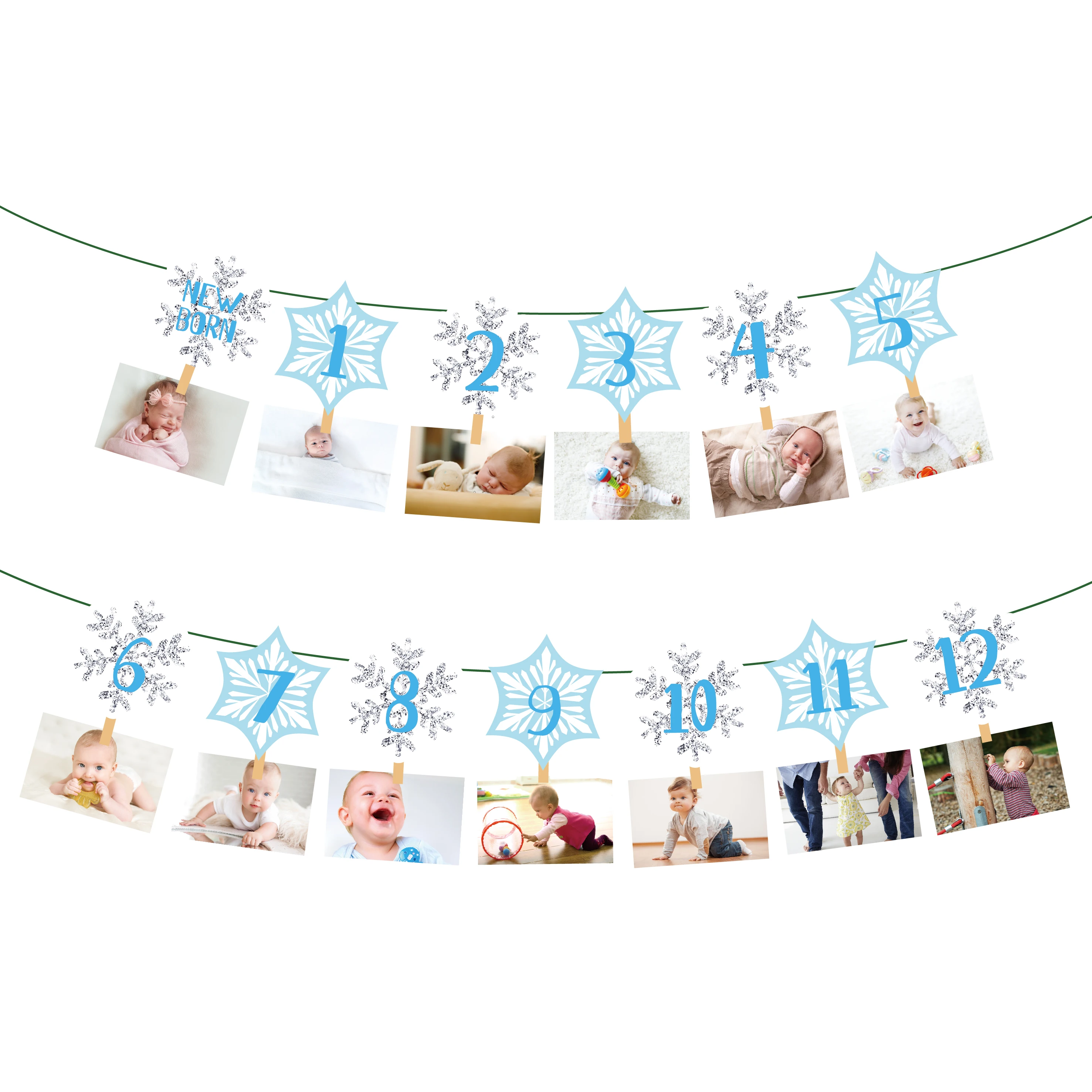 Снежинка вечерние фото Дисплей баннер Baby Shower зимние подкладкой детская верхняя