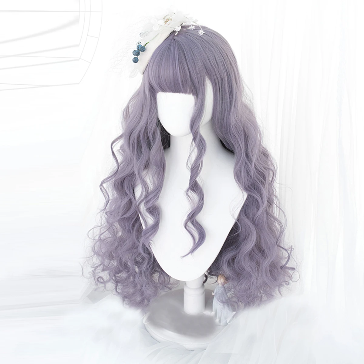 Gray purple wig Clearance
