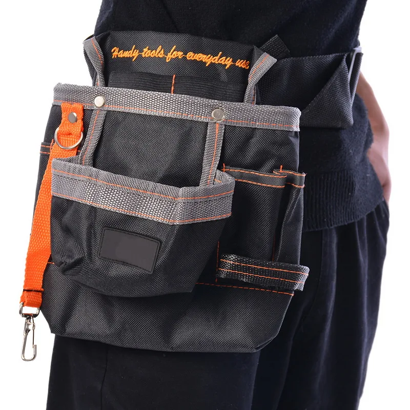 600D Oxford Cloth Tool Pouch Professional Electrician Waist Belt Pocket Tool Storage Bag 7 Pockets Electrician Tools Bag