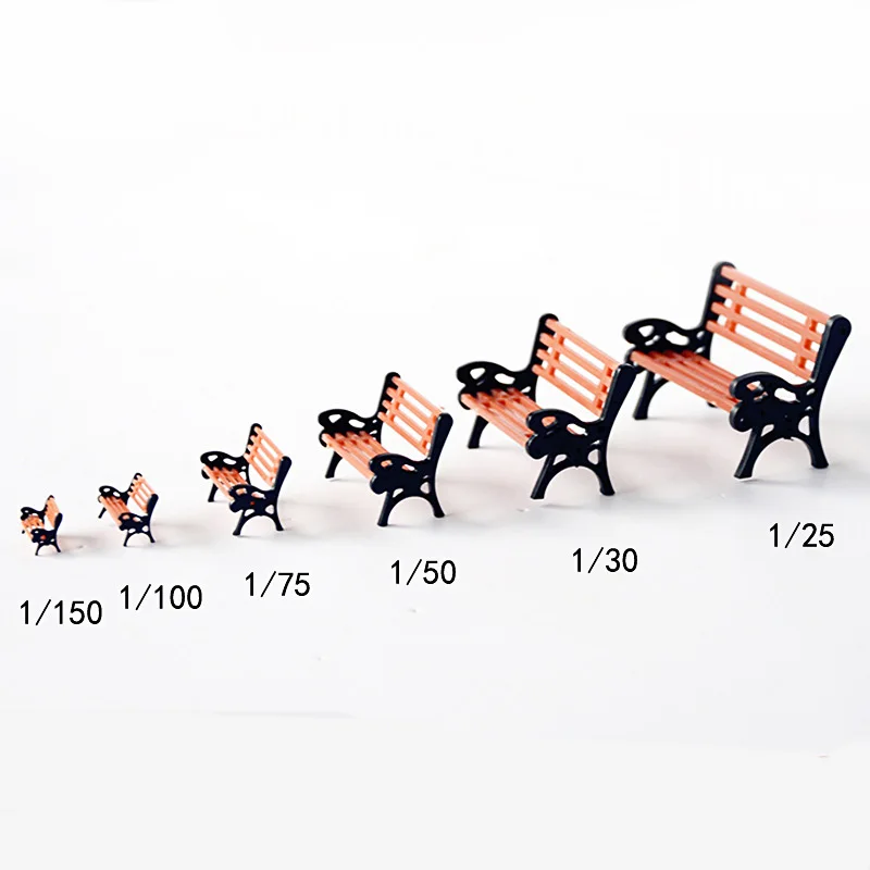 Model Park Bench miniature ornament Mini Garden Ornament Craft DIY Figurines Landscape Model Garden Decor 1Pcs