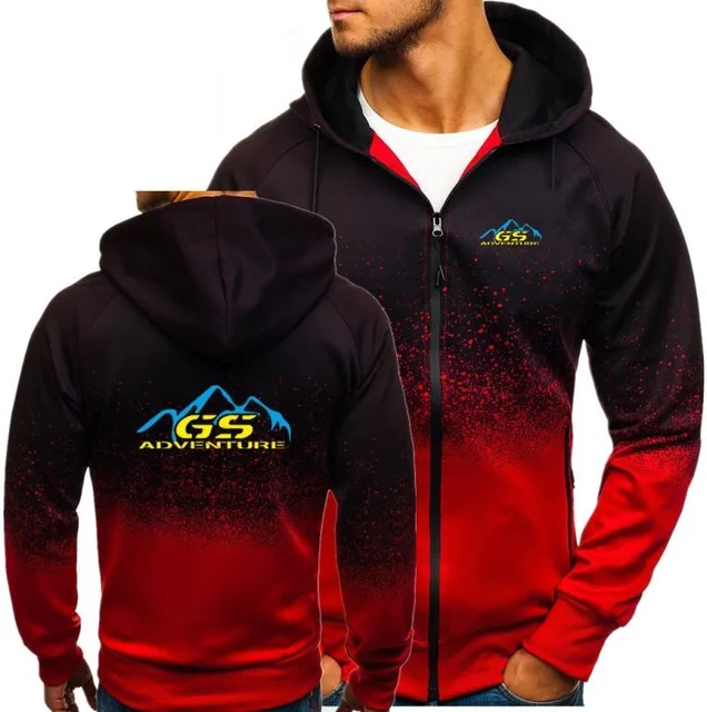 

Autumn Men Hoodies Zipper Gradient Sweatshirt ADVENTURE GS R1200 RT Print Streetwear Jacket Men Slim Fit Fitness hooded Outwear