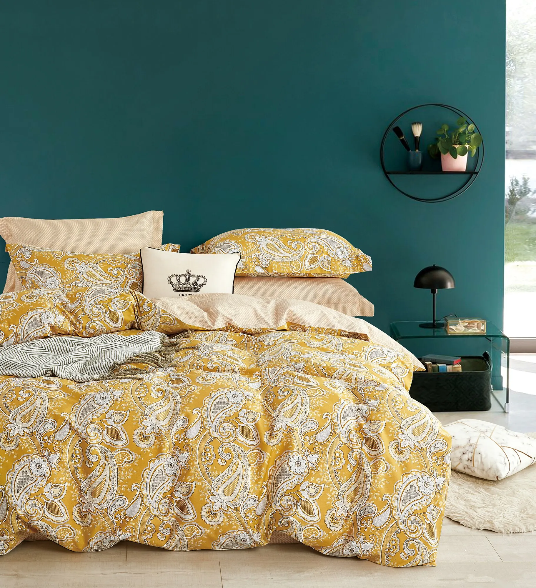 Постельное белье Евро Cristelle (Кристель) AM04-21 код1174 Сатин 70x70 и 50x70 | Дом сад