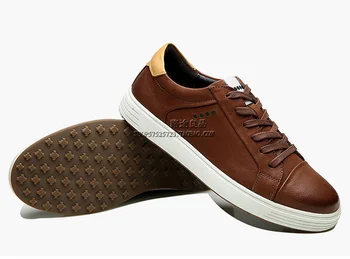 

New Genuine Leather Golf Shoes for Man Brand Golf Walking Sneakers Men's Sport Shoes Golf Flats Shoes Genuine Leather Sneakers